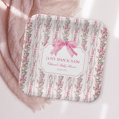 Roze Bow Love Shack Baby shower Papieren Bordje