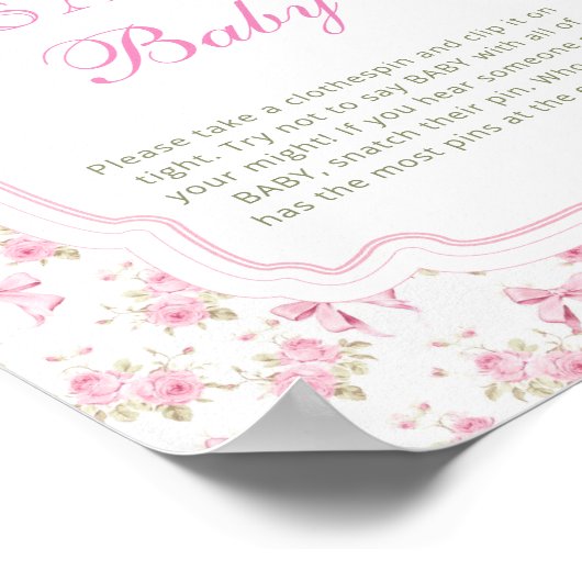 Roze Bow Love Shack Dont Say Baby Poster (Hoek)