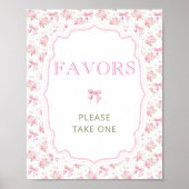 Roze Bow Love Shack Elegant Baby shower gunsten Poster (Voorkant)