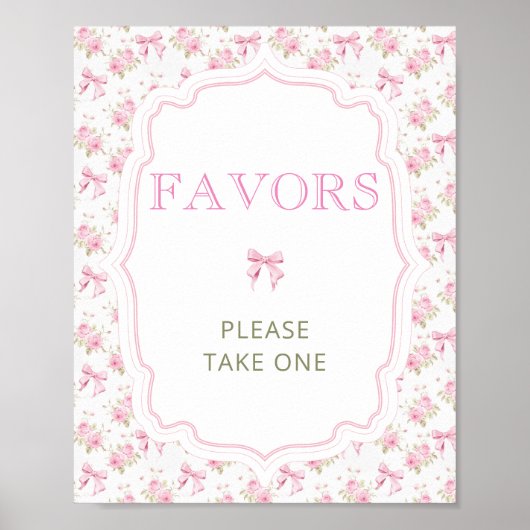 Roze Bow Love Shack Elegant Baby shower gunsten Poster (Voorkant)