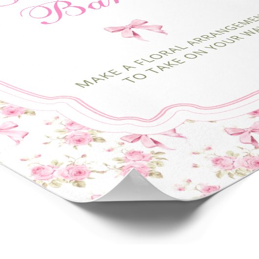 Roze Bow Love Shack Flower Bar Poster (Hoek)