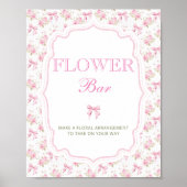 Roze Bow Love Shack Flower Bar Poster (Voorkant)