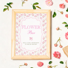 Roze Bow Love Shack Flower Bar Poster