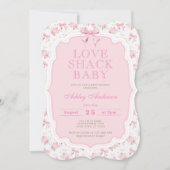 Roze Bow Love Shack Meisje Baby shower Kaart (Voorkant)