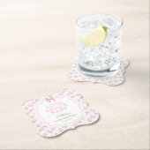 Roze Bow Love Shack Meisje Baby shower Kartonnen Onderzetters (Insitu)