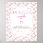 Roze Bow Love Shack Meisje Douche Luier Raffle Poster (Voorkant)