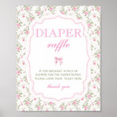 Roze Bow Love Shack Schattigee Douche Luier Raffle Poster (Voorkant)