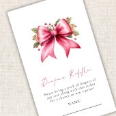 Roze Bow Luier Raffle Christmas Baby shower Informatiekaartje