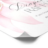 Roze Bow Luier Raffle Floral Baby shower Poster (Hoek)