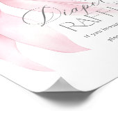 Roze Bow Luier Raffle minimalistisch Baby shower Poster (Hoek)