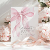 Roze Bow Luier Raffle minimalistisch Baby shower Poster
