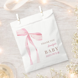 Roze Bow Meisje Baby shower Bedankzakje