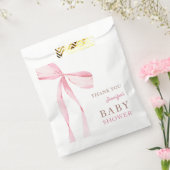 Roze Bow Meisje Baby shower Bedankzakje (Gezegeld)