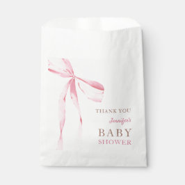 Roze Bow Meisje Baby shower Bedankzakje