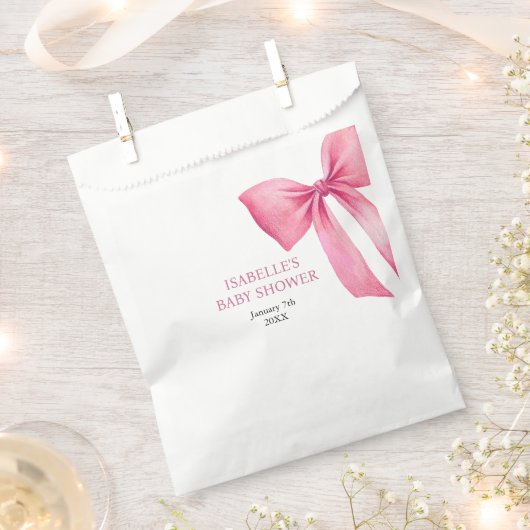 Roze Bow Meisje Baby shower Bedankzakje (Geknipt)