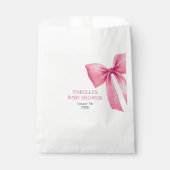 Roze Bow Meisje Baby shower Bedankzakje (Voorkant)
