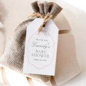 Roze Bow Meisje Baby shower Cadeaulabel