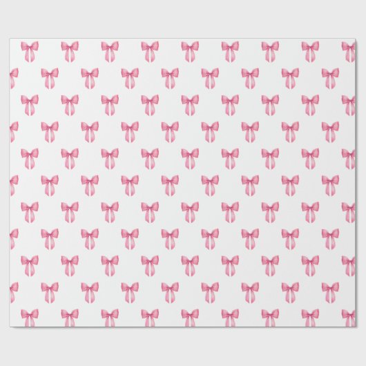 Roze Bow Meisje Baby shower Cadeaupapier (Vlak)