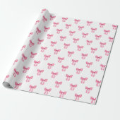Roze Bow Meisje Baby shower Cadeaupapier (Uitgerold)