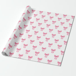 Roze Bow Meisje Baby shower Cadeaupapier