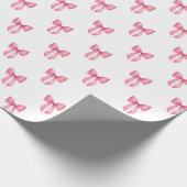 Roze Bow Meisje Baby shower Cadeaupapier (Hoek)