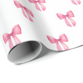 Roze Bow Meisje Baby shower Cadeaupapier (Rol Hoek)