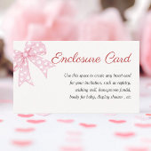 Roze Bow Meisje Baby shower Custom Informatiekaartje