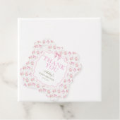 Roze Bow Meisje Baby shower Dank u Bedankjes Labels (In situ)