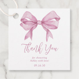 Roze Bow Meisje Baby shower Dank u Bedankjes Labels