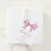 Roze Bow Meisje Baby shower Dank u Bedankjes Labels (In situ)
