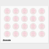 Roze Bow Meisje Baby shower Dank u Ronde Sticker (Vel)