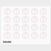 Roze Bow Meisje Baby shower Dank u Ronde Sticker (Vel)