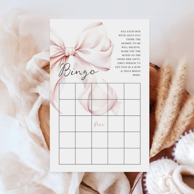 Roze Bow Meisje Baby shower Gift Bingo Activiteit  (Creator heeft geüpload)