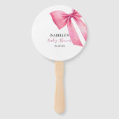 Roze Bow Meisje Baby shower Handwaaier (Voorkant)