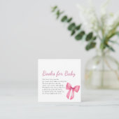 Roze Bow Meisje Baby shower Informatiekaartje (Staand voorkant)
