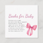 Roze Bow Meisje Baby shower Informatiekaartje (Voorkant)