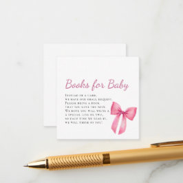 Roze Bow Meisje Baby shower Informatiekaartje