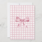 Roze Bow Meisje Baby shower Kaart (Achterkant)
