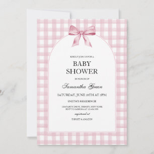 Roze Bow Meisje Baby shower Kaart