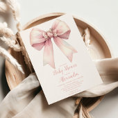 Roze Bow Meisje Baby shower Kaart