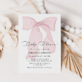 Roze Bow Meisje Baby shower Kaart