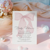 Roze Bow Meisje Baby shower Kaart