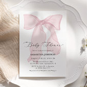 Roze Bow Meisje Baby shower Kaart