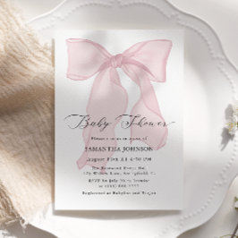 Roze Bow Meisje Baby shower Kaart