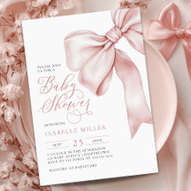 Roze Bow Meisje Baby shower