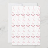 Roze Bow Meisje Baby shower Kaart (Achterkant)