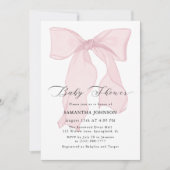 Roze Bow Meisje Baby shower Kaart (Voorkant)