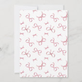Roze Bow Meisje Baby shower Kaart (Achterkant)
