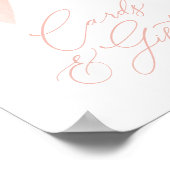 Roze Bow Meisje Baby shower Kaarten en cadeaubordj Poster (Hoek)