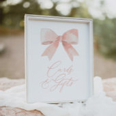 Roze Bow Meisje Baby shower Kaarten en cadeaubordj Poster